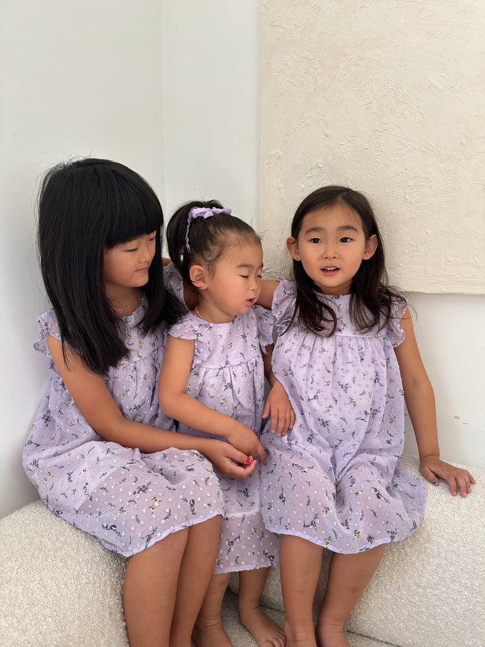 Daisy Girl Floral Dress Lilac - Sun Peony Coconut