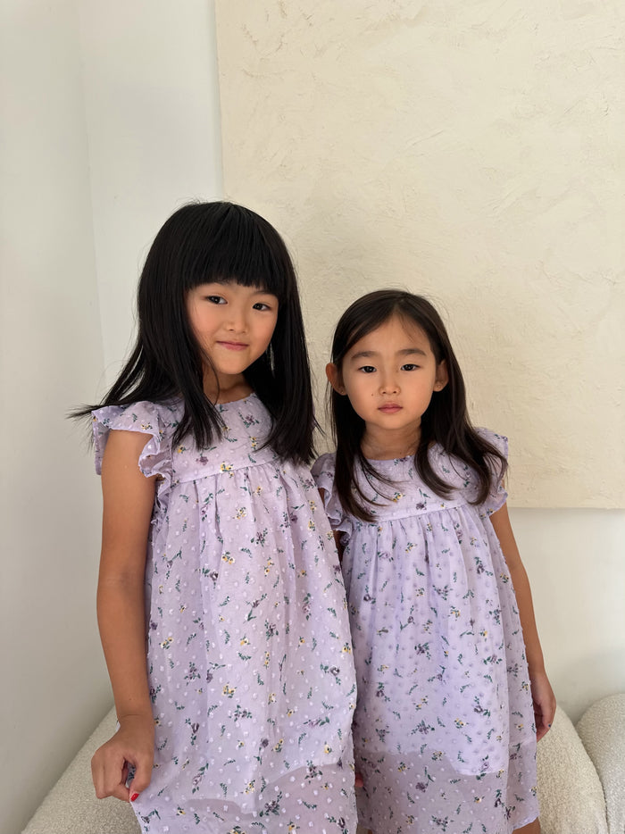 Daisy Girl Floral Dress Lilac - Sun Peony Coconut