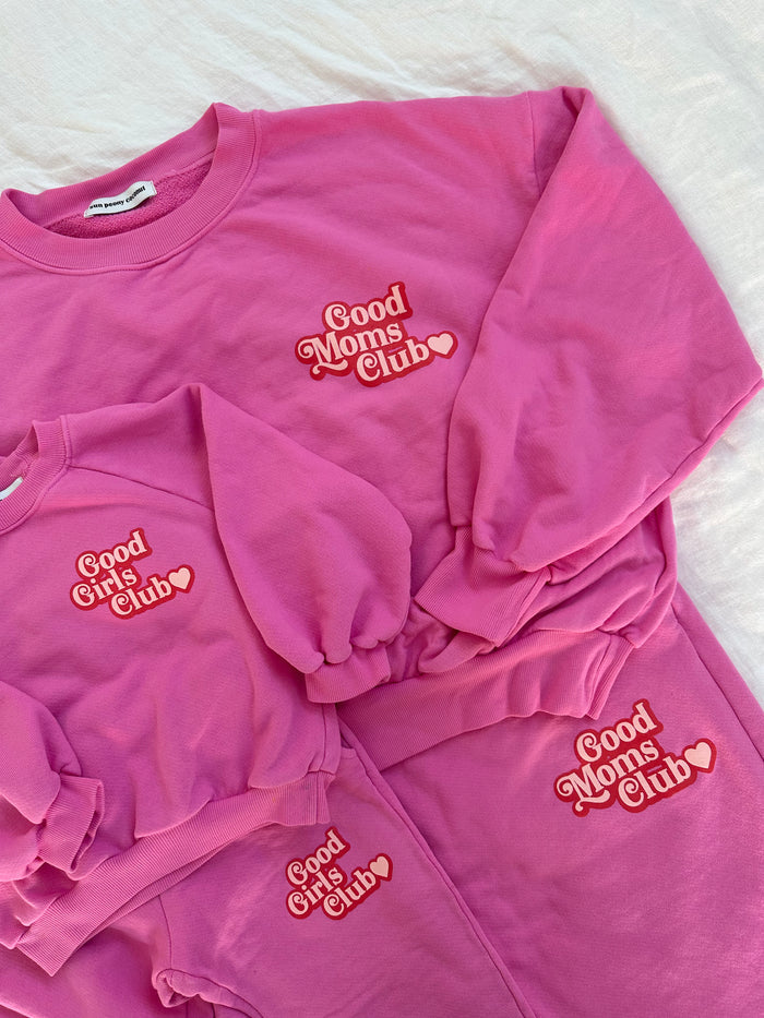 Be My Love Good Moms Club Sweatpants Pink - Sun Peony Coconut