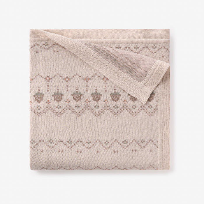 Acorn Fairisle Knit Baby Blanket