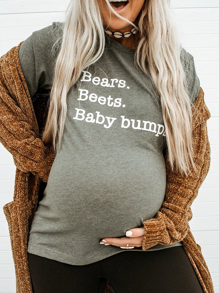 All-match Letter Printed Maternity Top