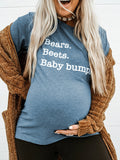 All-match Letter Printed Maternity Top