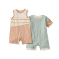 Basic Stripe Baby Boy Romper Set 2-Pack - Sweet Maple