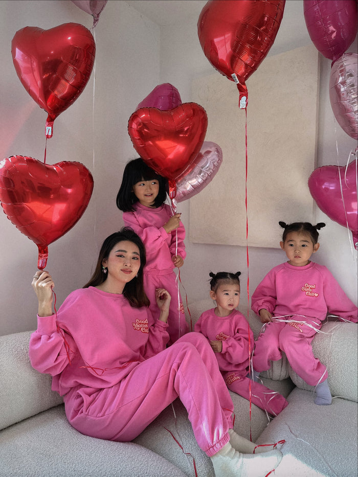 Be My Love Good Moms Club Sweatpants Pink - Sun Peony Coconut