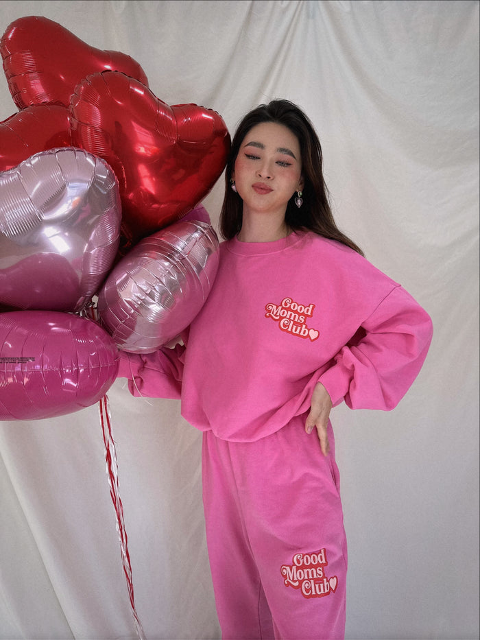 Be My Love Good Moms Club Sweatpants Pink - Sun Peony Coconut