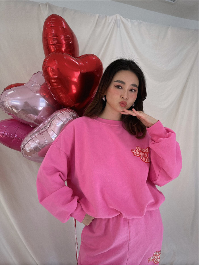 Be My Love Good Moms Club Sweatpants Pink - Sun Peony Coconut