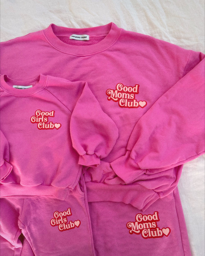 Be My Love Good Moms Club Sweatpants Pink - Sun Peony Coconut