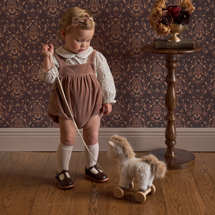 Berry Vines Top + Velveteen Overall Bubble