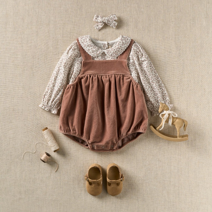 Berry Vines Top + Velveteen Overall Bubble