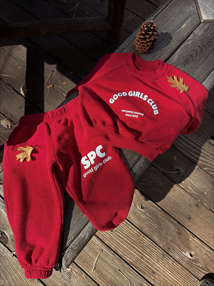 Big Bear Good Girls Club Sweatshirt Fire - Sun Peony Coconut