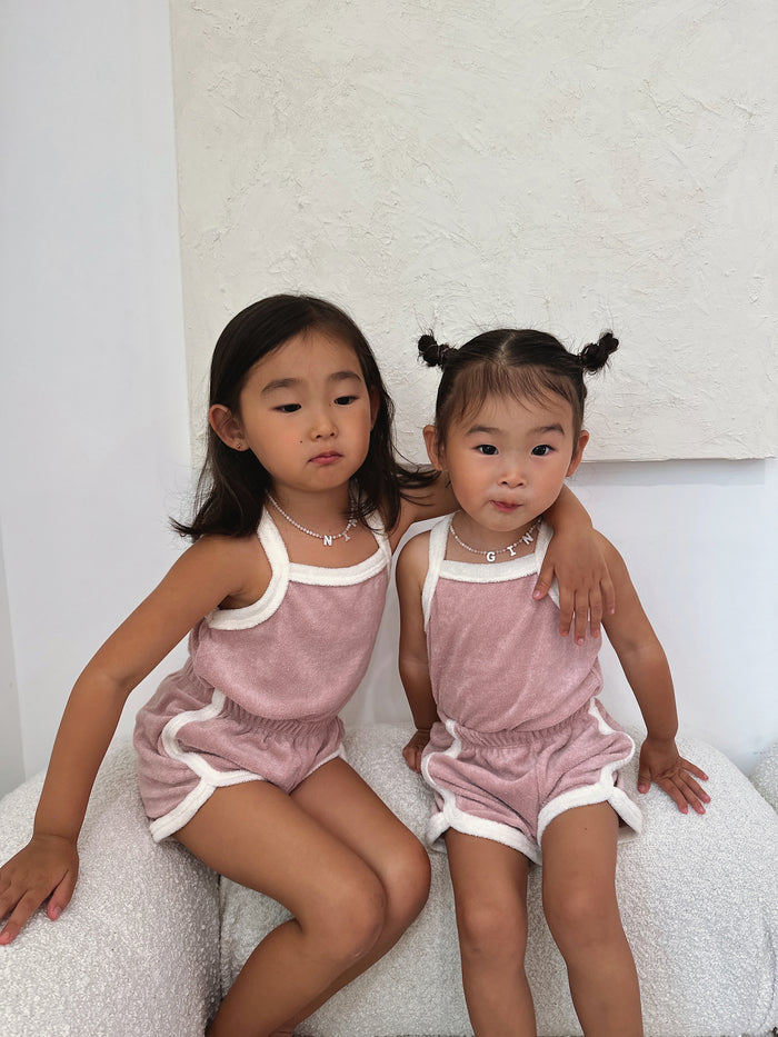 Billie Terry Top + Shorts Set Pink - Sun Peony Coconut
