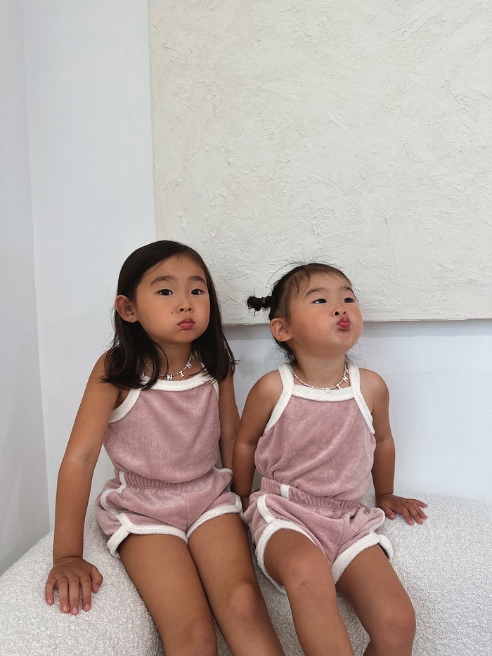 Billie Terry Top + Shorts Set Pink - Sun Peony Coconut