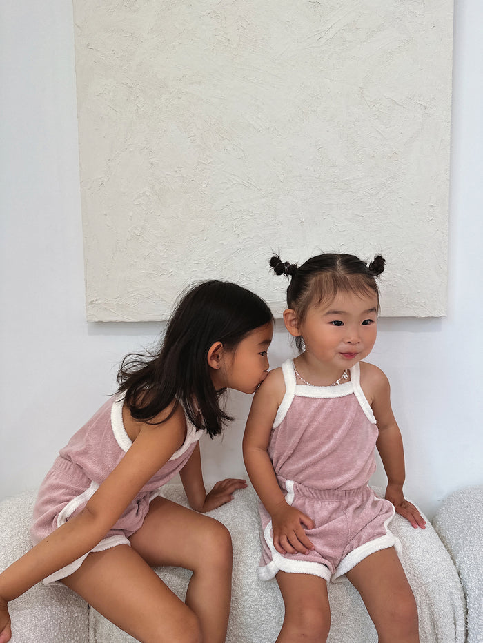 Billie Terry Top + Shorts Set Pink - Sun Peony Coconut