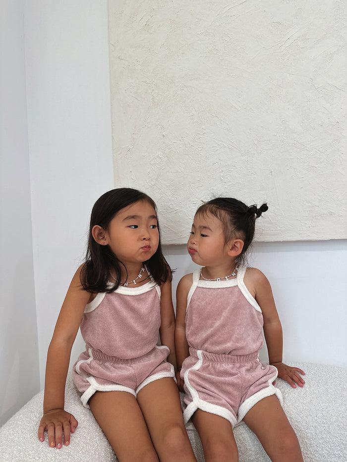 Billie Terry Top + Shorts Set Pink - Sun Peony Coconut