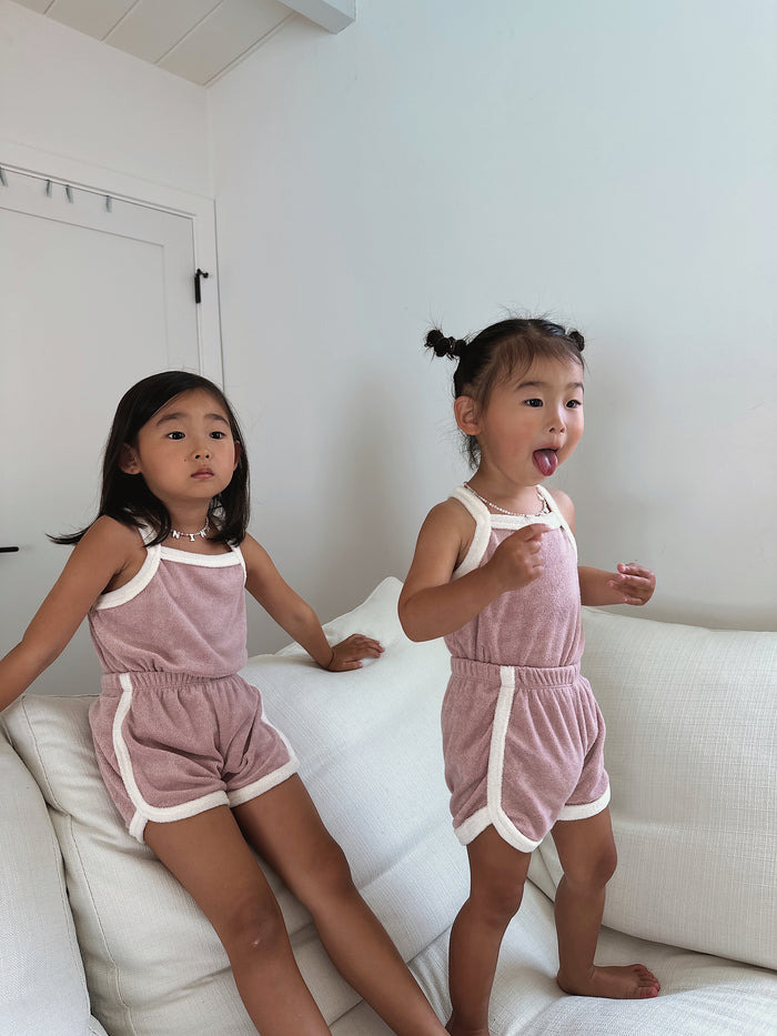 Billie Terry Top + Shorts Set Pink - Sun Peony Coconut