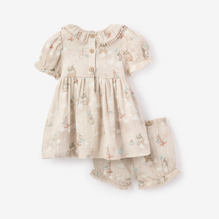 Birthday Print Organic Cotton Muslin Dress
