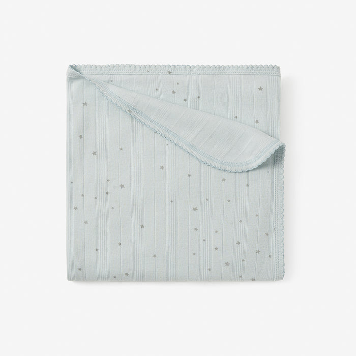 Blue Celestial Organic Cotton Ribbed Baby Blanket