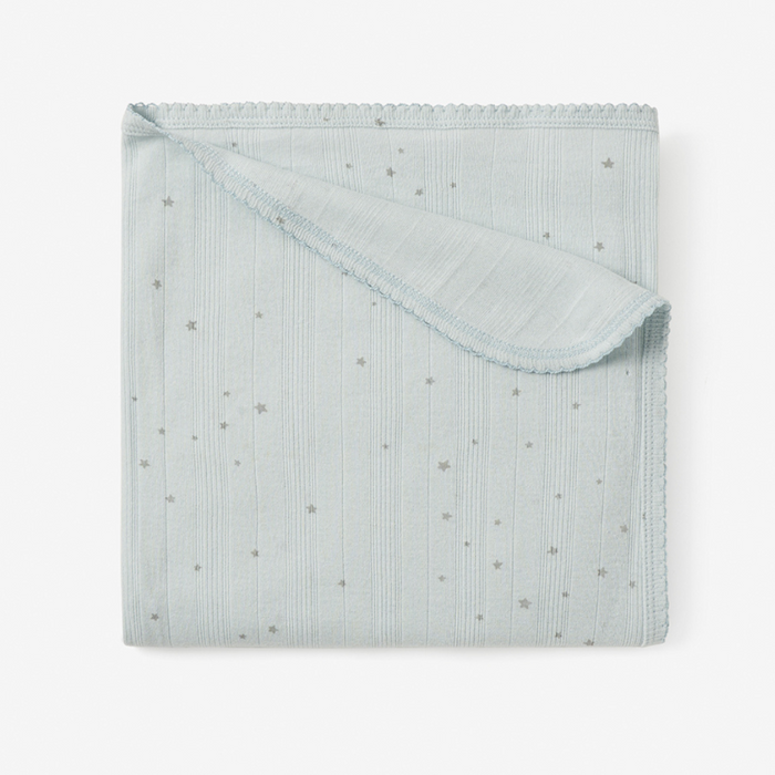 Blue Celestial Organic Cotton Ribbed Baby Blanket