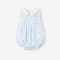 Blue English Rose Embroidered Collar Bubble