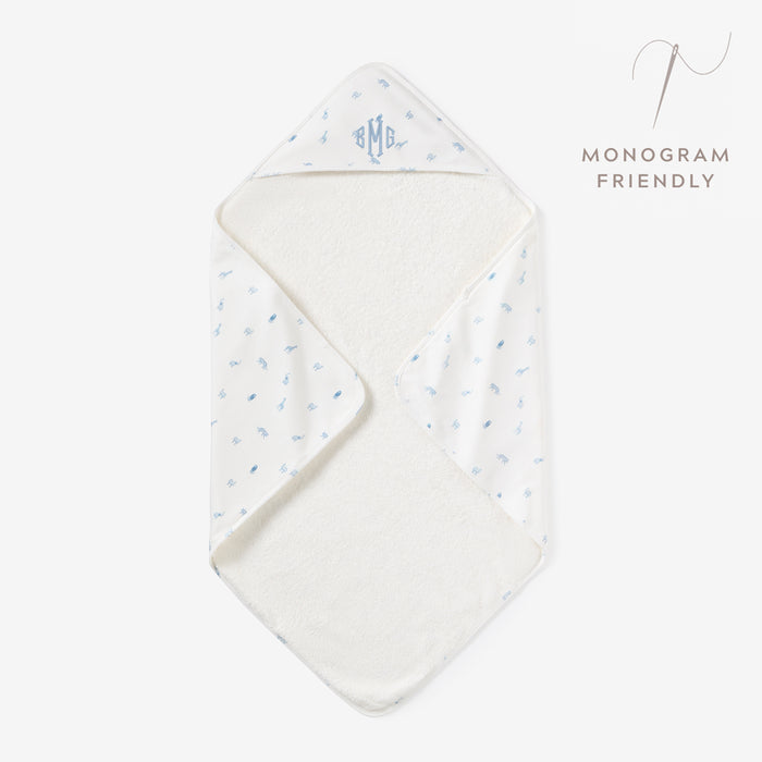 Blue Safari Print Bath Wrap