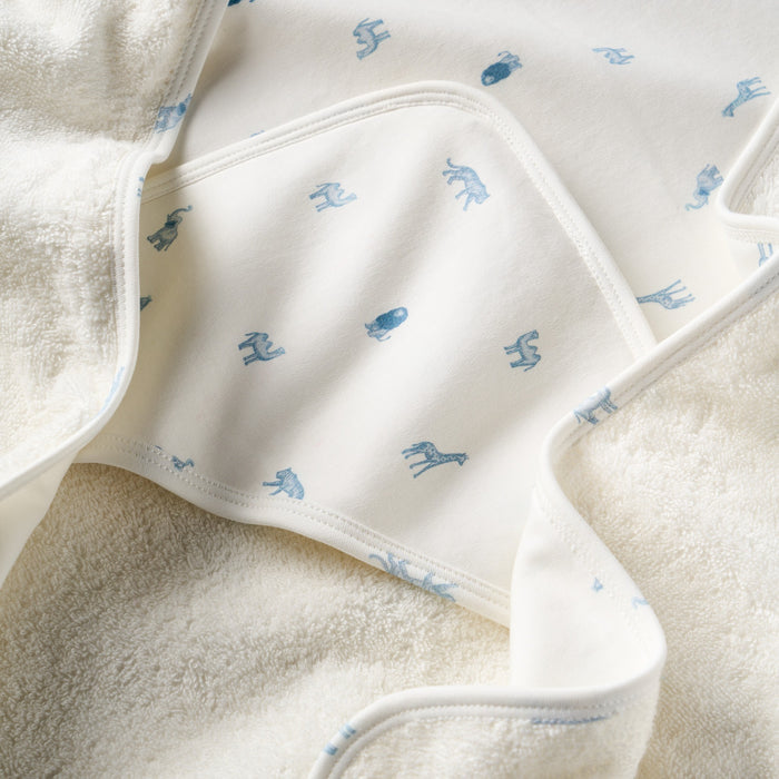 Blue Safari Print Bath Wrap