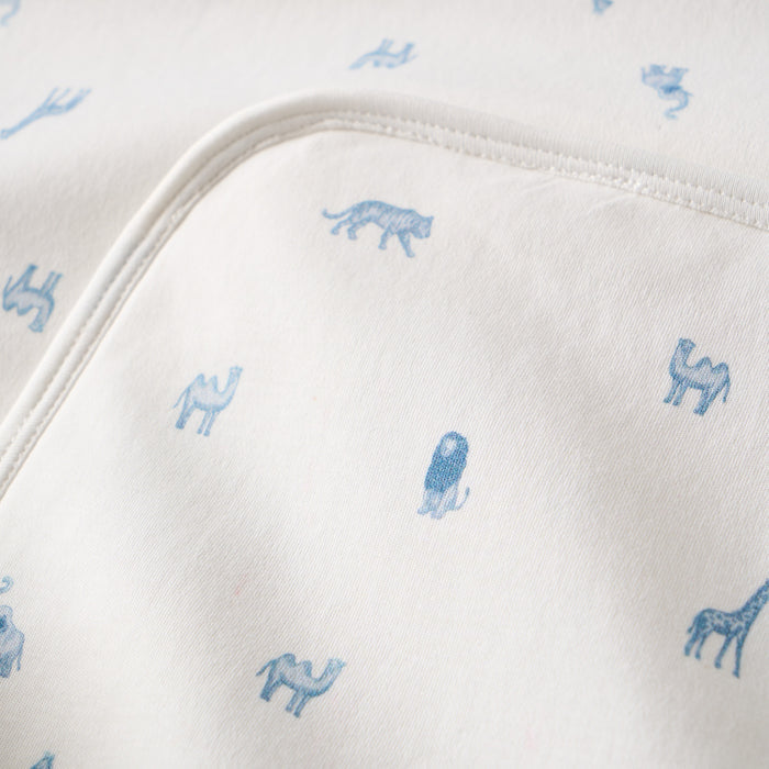 Blue Safari Print Bath Wrap