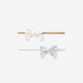 Blue Seersucker/White Swiss Dot Headband Set