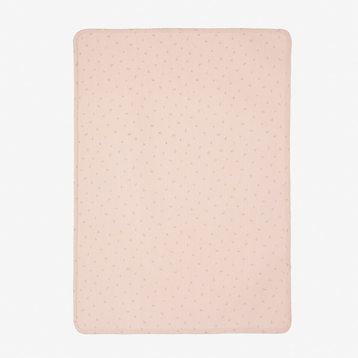 Blush Floral Organic Cotton Pointelle Baby Blanket