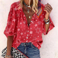 Bohemian Casual Loose Star Print Shirt