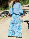 Bohemian Loose Long Sleeve Top Suit for Women