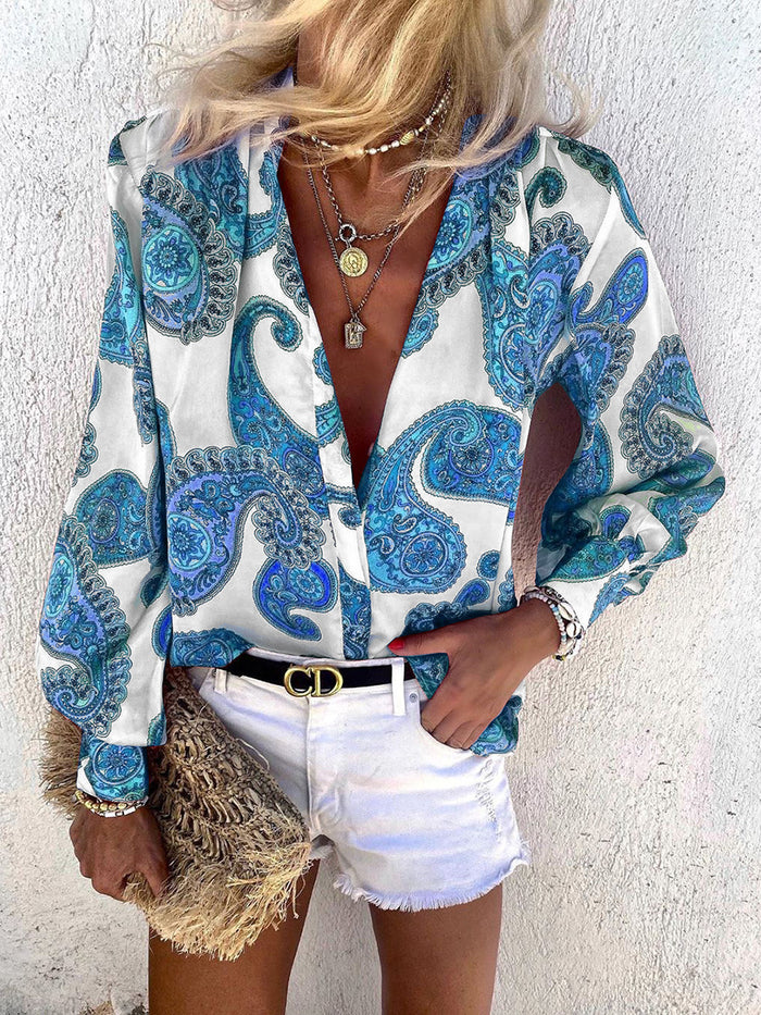Bohemian Loose Retro Long Sleeve Casual Shirt