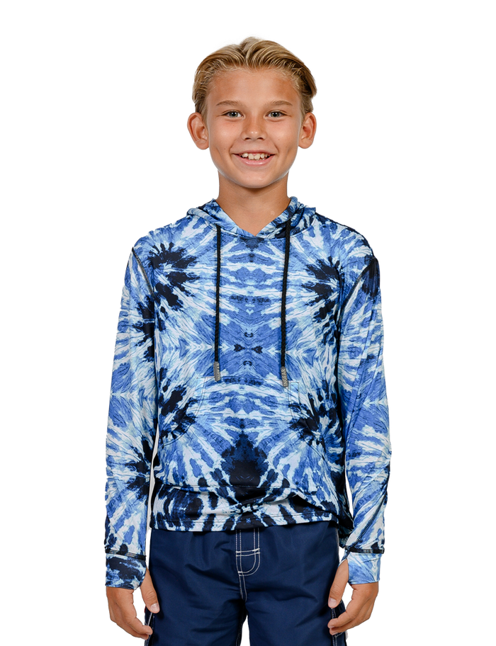 Blue tie dye boys' hoodie. Top seller