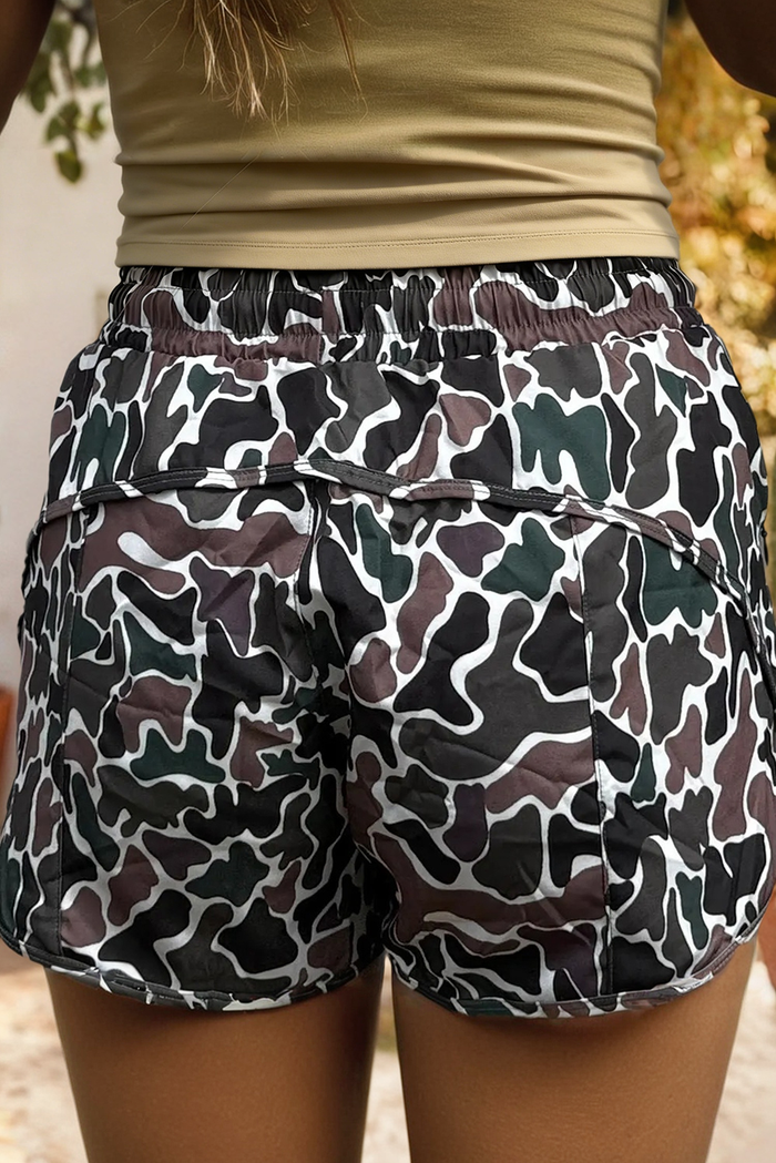 Camouflage Print Athletic Lined Shorts (S-XL)