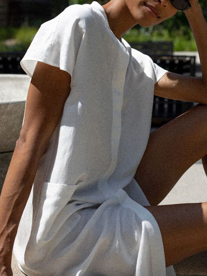 Casual Fashion Round Neck Solid Color Dress