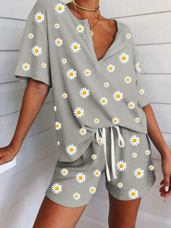 Casual Home Lace Printing Suit