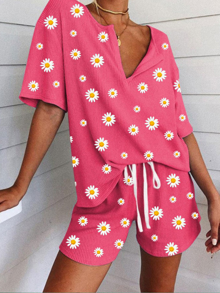 Casual Home Lace Printing Suit