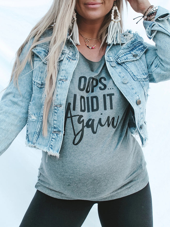 Casual Letter Printed Maternity Top