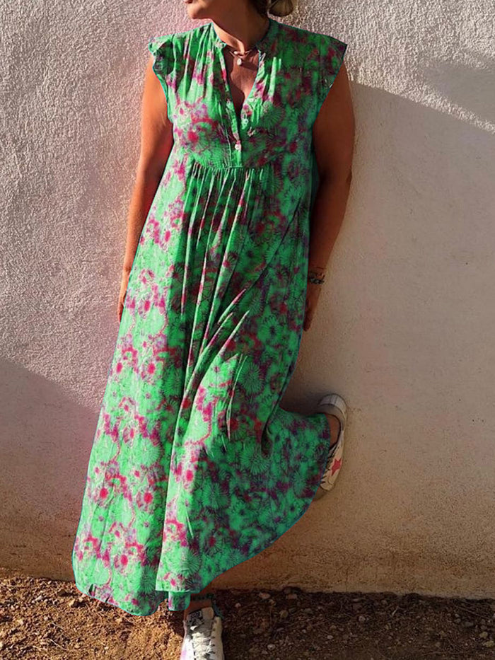 Casual Loose Floral Print Dress