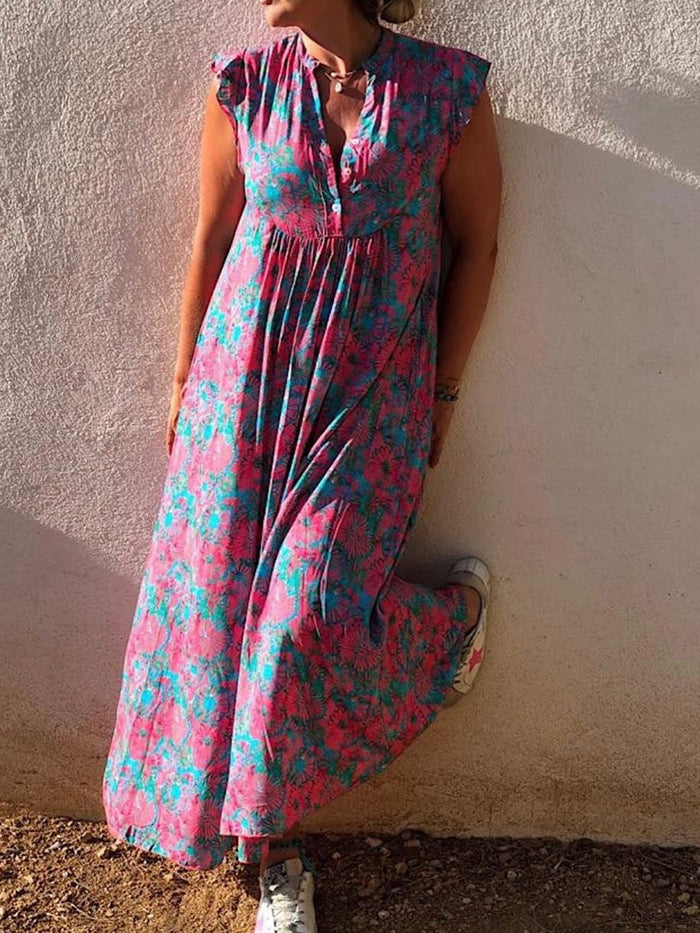 Casual Loose Floral Print Dress
