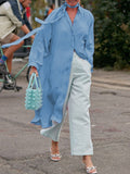 Casual Loose Solid Color Button Two-piece Suit