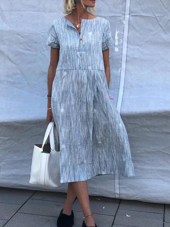 Casual Short Sleeve Solid Color Dress