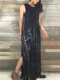 Casual Tie-dye Sleeveless Maxi Dress