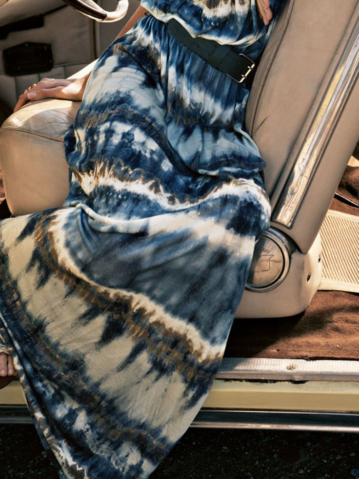 Casual Tie-dye Suspender Maxi Dress