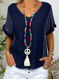 Casual V-Neck Short Sleeve T-Shirt