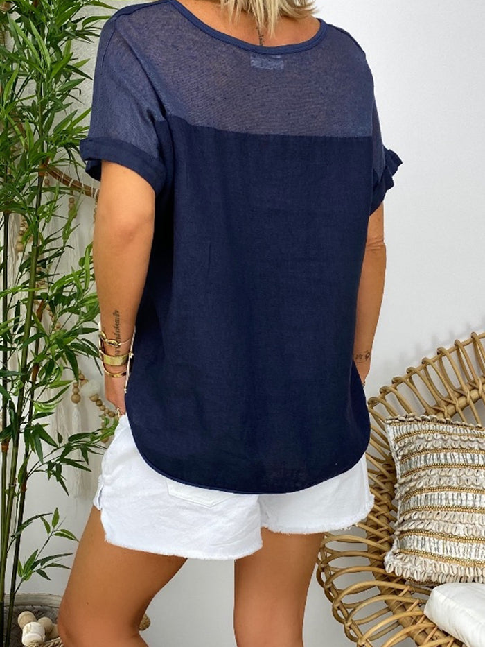 Casual V-Neck Short Sleeve T-Shirt