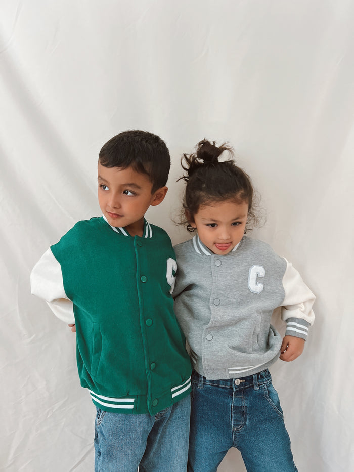 Charles Varsity Jacket Green - Sun Peony Coconut