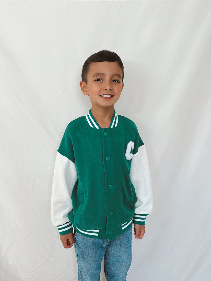 Charles Varsity Jacket Green - Sun Peony Coconut