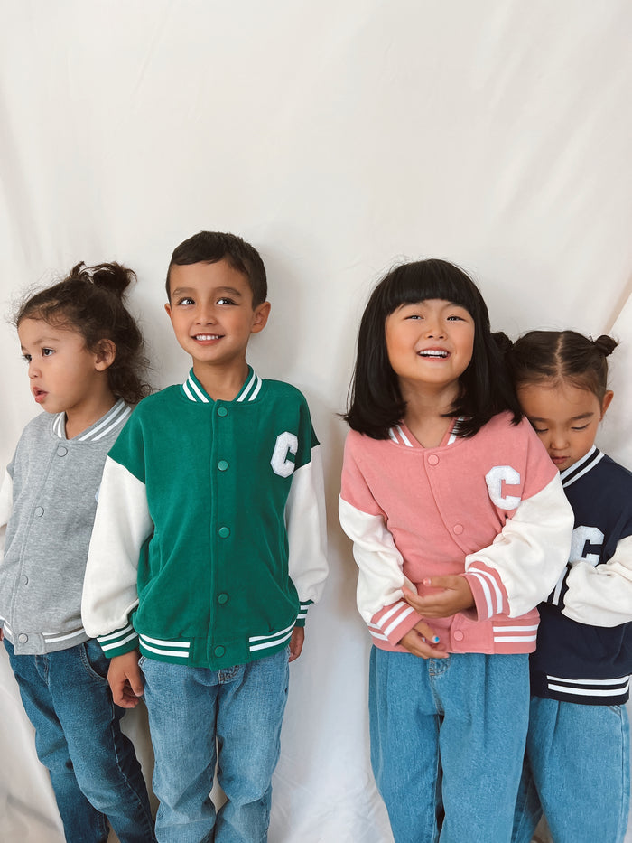 Charles Varsity Jacket Green - Sun Peony Coconut