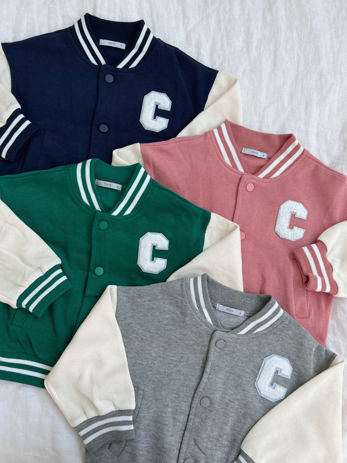 Charles Varsity Jacket Green - Sun Peony Coconut