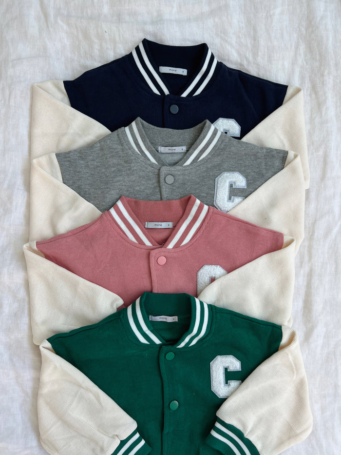 Charles Varsity Jacket Green - Sun Peony Coconut